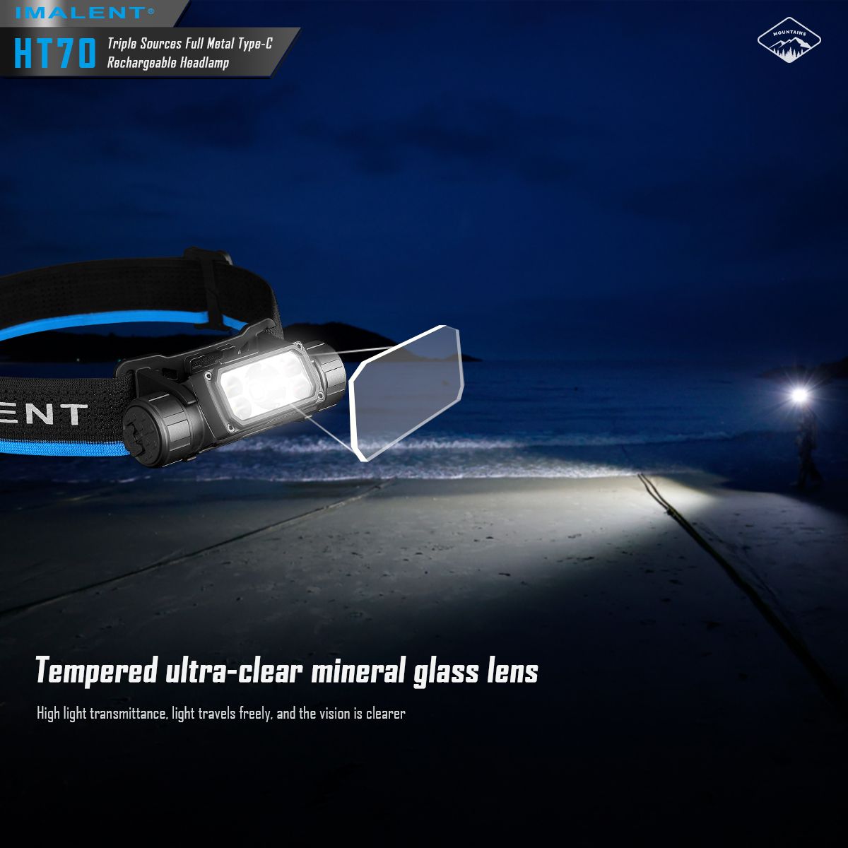 Latarka czołowa IMALENT HT70 3500 lumenów dioda LED XHP50.3 HI oświetlenie outdoorowe potrójne źródła światła