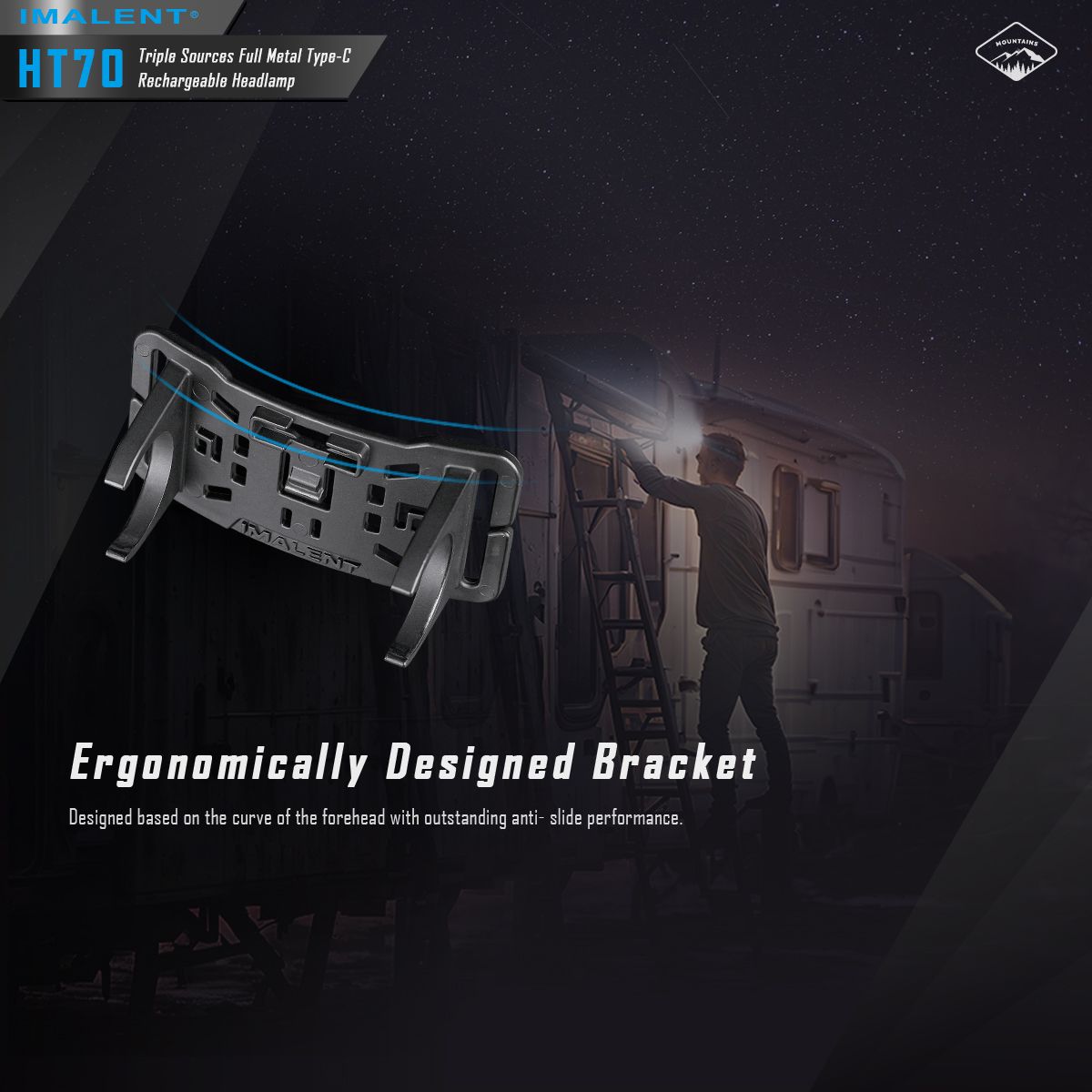Latarka czołowa IMALENT HT70 3500 lumenów dioda LED XHP50.3 HI oświetlenie outdoorowe potrójne źródła światła