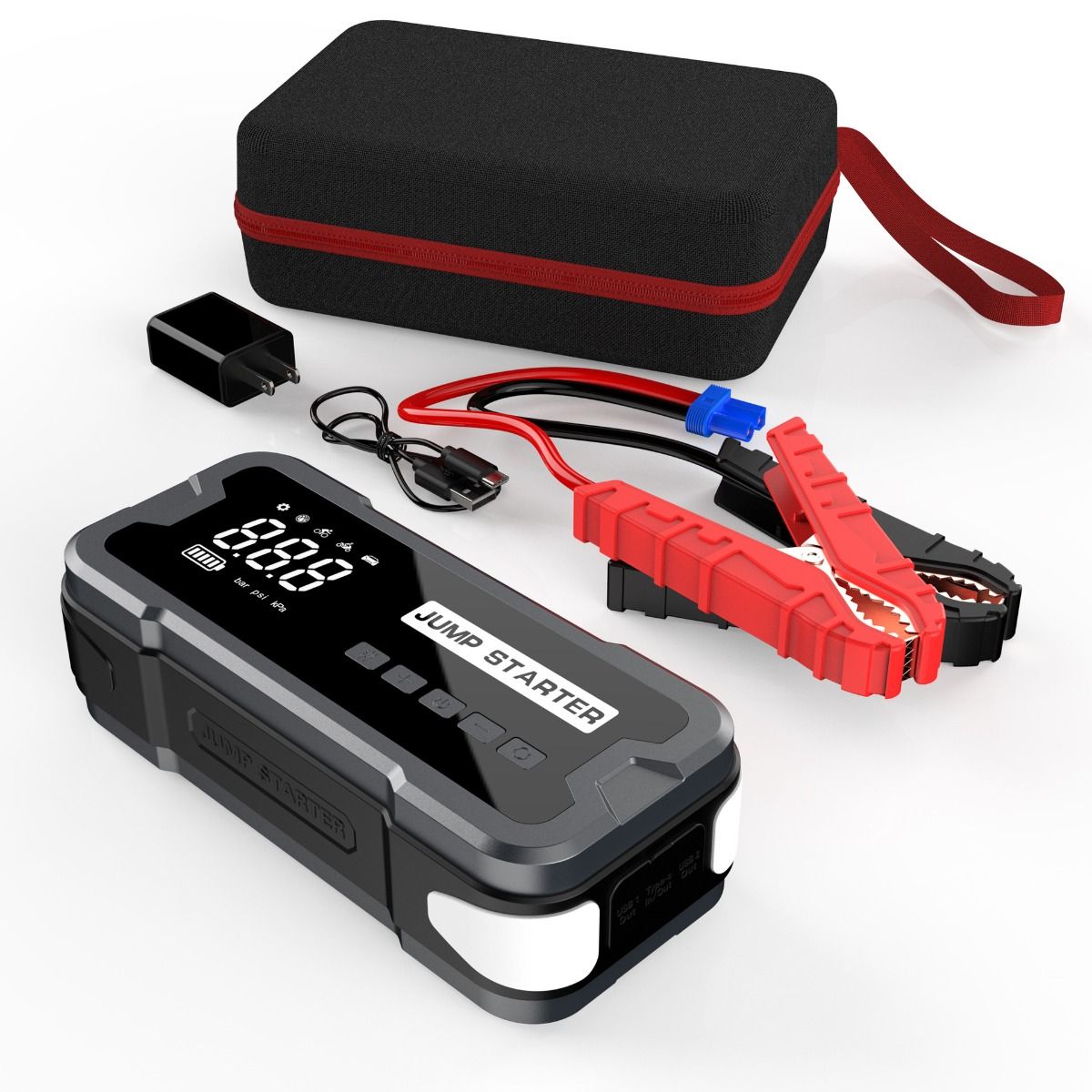 Przenośna ładowarka Power Bank 8000 mAh z funkcją rozruchu awaryjnego i inflacji do samochodów i piłek