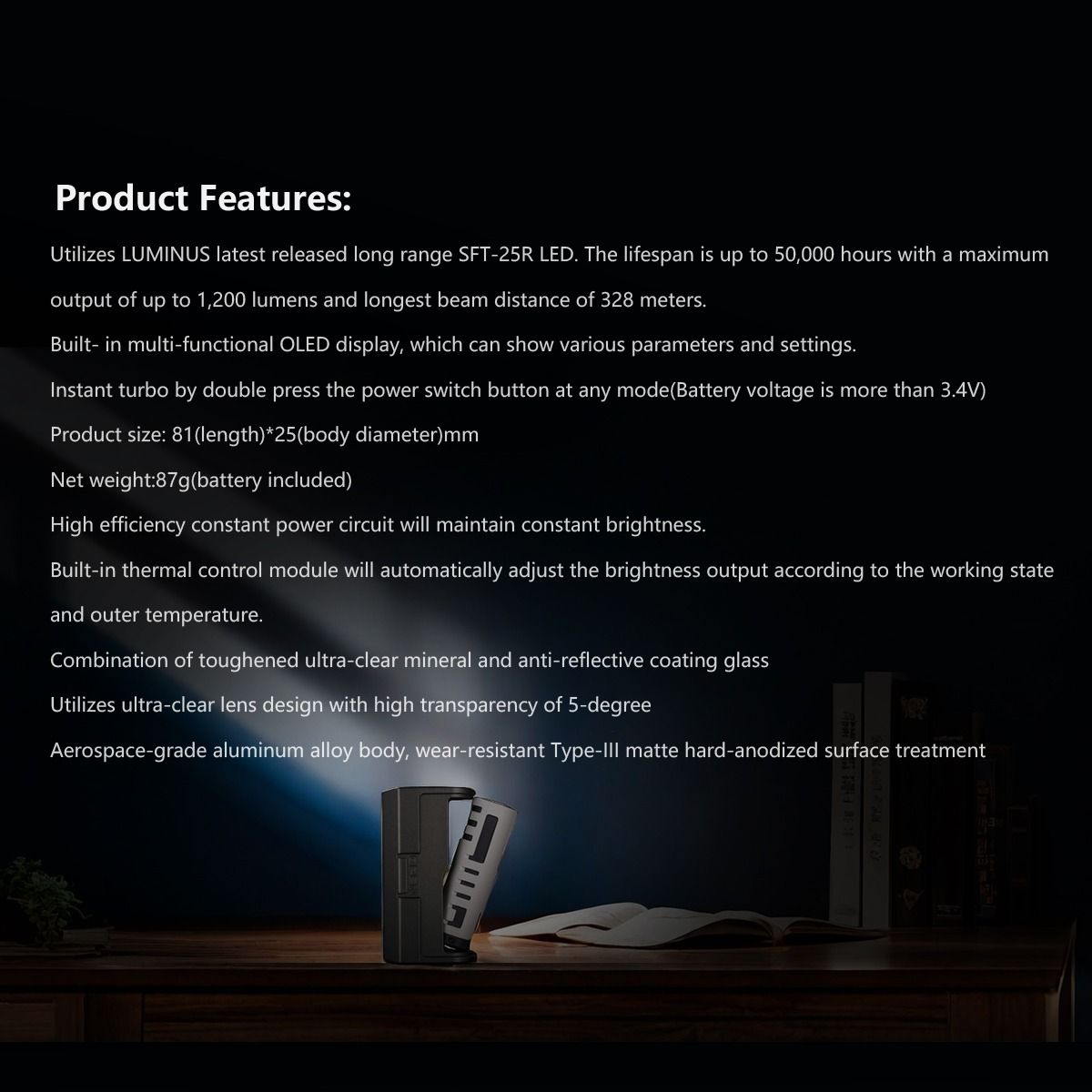 Odkryj IMALENT LD35 Latarka LED 1200 lumenów | USB-C ładowalna, Kompaktowa EDC, OLED.