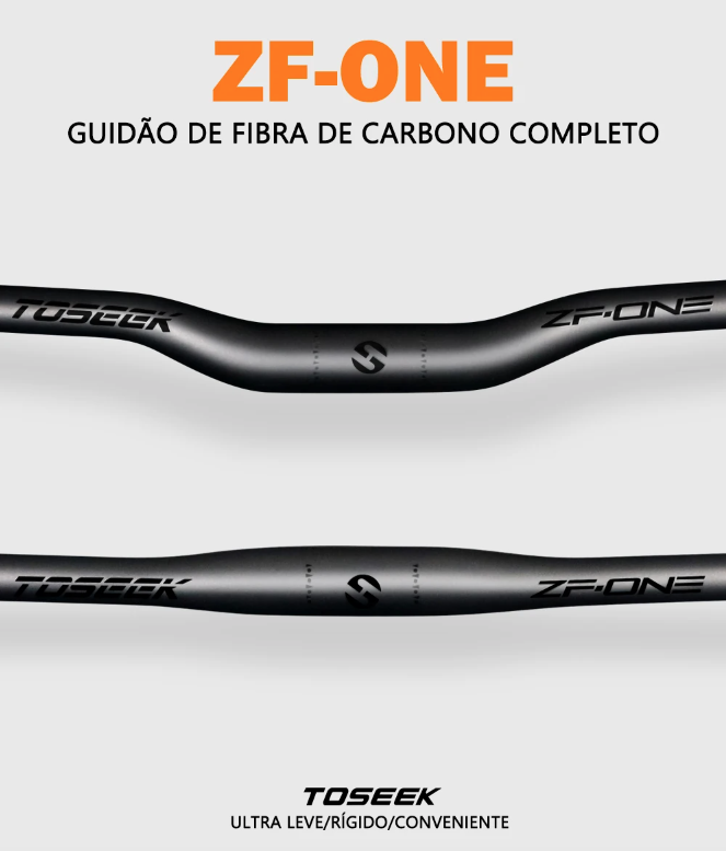 TOSEEK ZF-ONE MTB Kierownica karbonowa 31.8mm, lekka, matowa czerń, 580mm/760mm, ergonomiczny design, najwyższa jakość