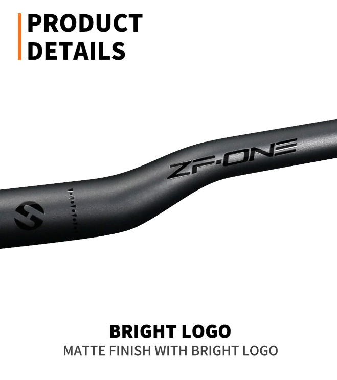 TOSEEK ZF-ONE MTB Kierownica karbonowa 31.8mm, lekka, matowa czerń, 580mm/760mm, ergonomiczny design, najwyższa jakość