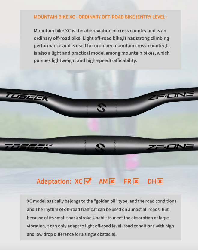 TOSEEK ZF-ONE MTB Kierownica karbonowa 31.8mm, lekka, matowa czerń, 580mm/760mm, ergonomiczny design, najwyższa jakość