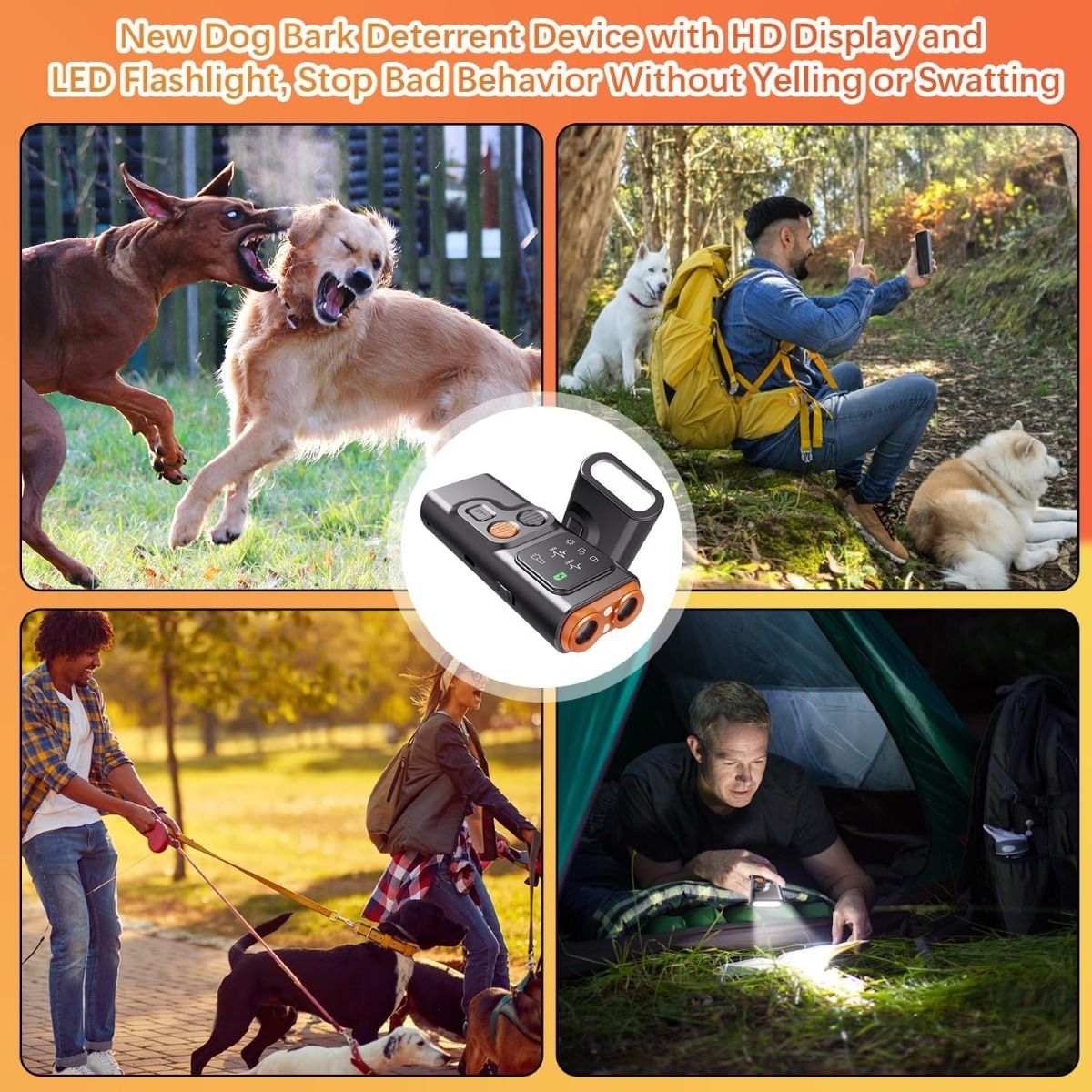 Bark Guard Ultradźwiękowy Odstraszacz Psów z HD i Latarką LED. Stop Szczekanie Psa! Bezpieczny.