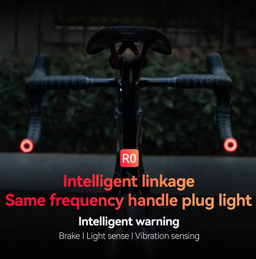 ROCKBROS R0 Tylna Lampka Rowerowa w Zaślepce Kierownicy. USB-C, MTB/Szosowa. Bezpieczeństwo!