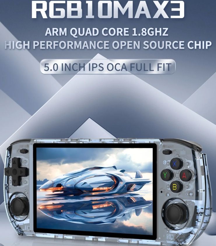 POWKIDDY RGB10 MAX3 Retro Gaming Konsola 5-calowy Ekran IPS RK3566 Procesor Open Source Gaming