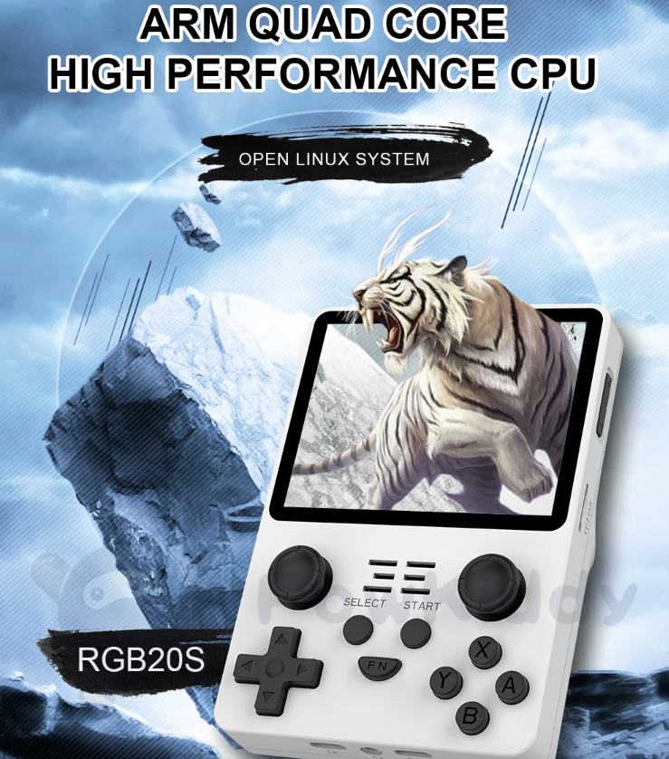 Przenośna Konsola do Gier POWKIDDY RGB20S Retro System 3.5-calowy ekran IPS dla miłośników nostalgicznych gier