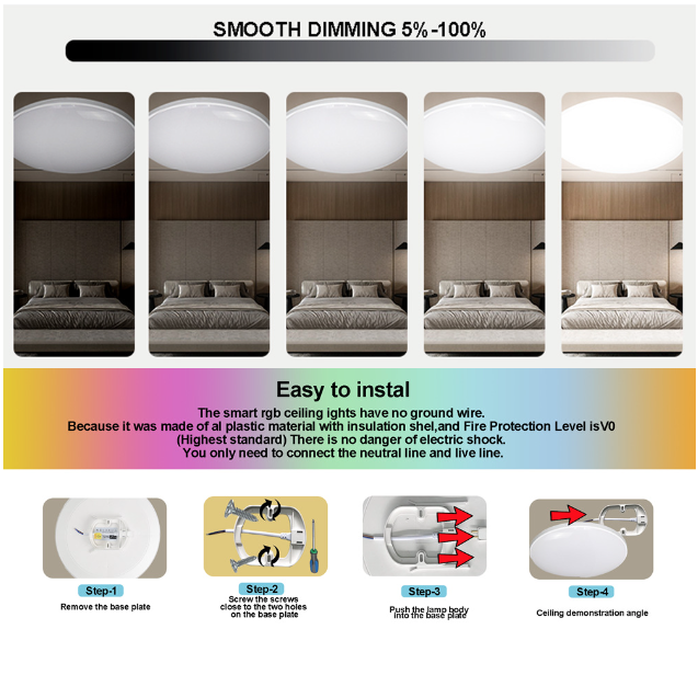 Inteligentna lampa sufitowa 24W Tuya Zigbee z RGBCW sterowanie głosowe Alexa idealna do salonu i nowoczesna dekoracja wnętrz