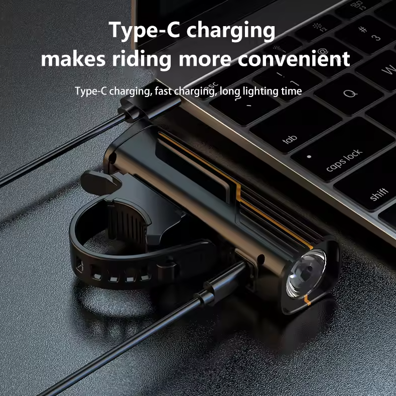 B9 Lampa Rowerowa Przednia USB-C | Oświetlenie Rowerowe | MTB/Szosa, Bezpieczeństwo