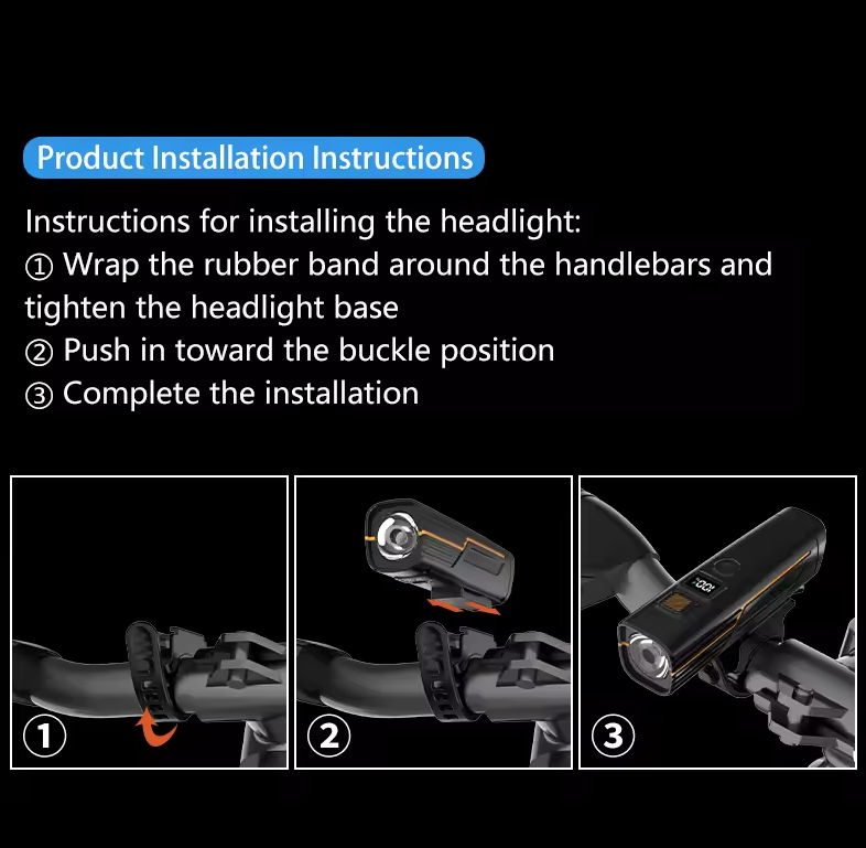 B9 Lampa Rowerowa Przednia USB-C | Oświetlenie Rowerowe | MTB/Szosa, Bezpieczeństwo