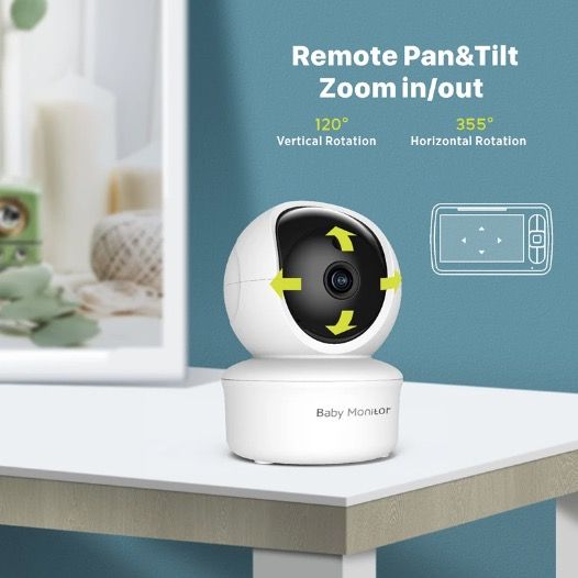 5-calowa niania elektroniczna SM650 HD 720P wideo, długotrwała bateria, dwukierunkowe audio, przenośny nadzór dla niemowląt