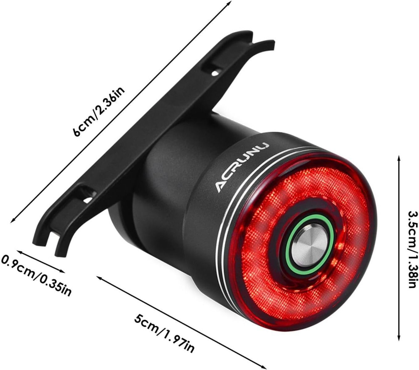 Inteligentna Lampka Rowerowa Tylna na Sztycę z Czujnikiem Hamowania, Wodoodporna, USB.