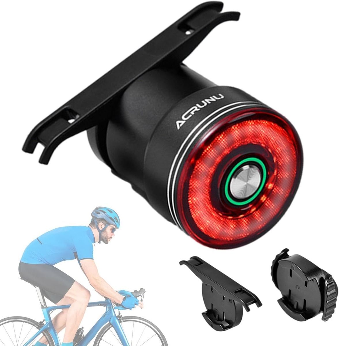 Inteligentna Lampka Rowerowa Tylna na Sztycę z Czujnikiem Hamowania, Wodoodporna, USB.
