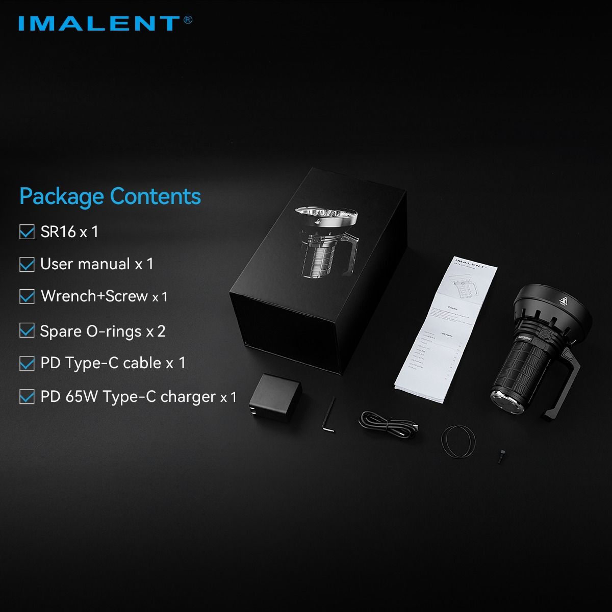 IMALENT SR16 Latarka LED 55000lm, 1715m daleki zasięg. Mocna latarka szperacz na każdą przygodę!