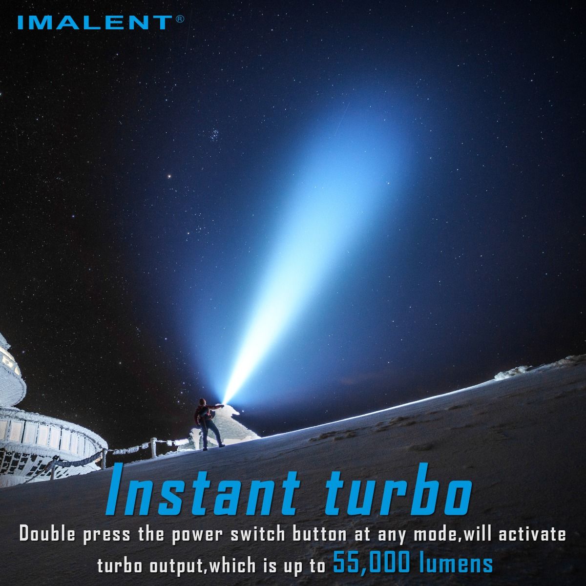 IMALENT SR16 Latarka LED 55000lm, 1715m daleki zasięg. Mocna latarka szperacz na każdą przygodę!