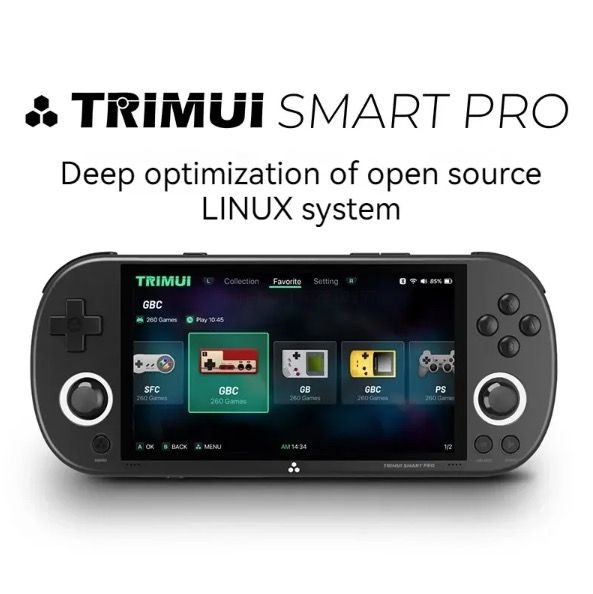 Trimui Smart Pro Vintage Przenośna Konsola Do Gier 4.96 Calowy HD IPS Ekran Długotrwała Bateria Retro Arcade