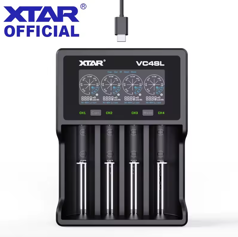 Ładowarka XTAR VC4SL 18650 21700 USB C szybkie ładowanie QC3.0 ekologiczna zrównoważona technologia
