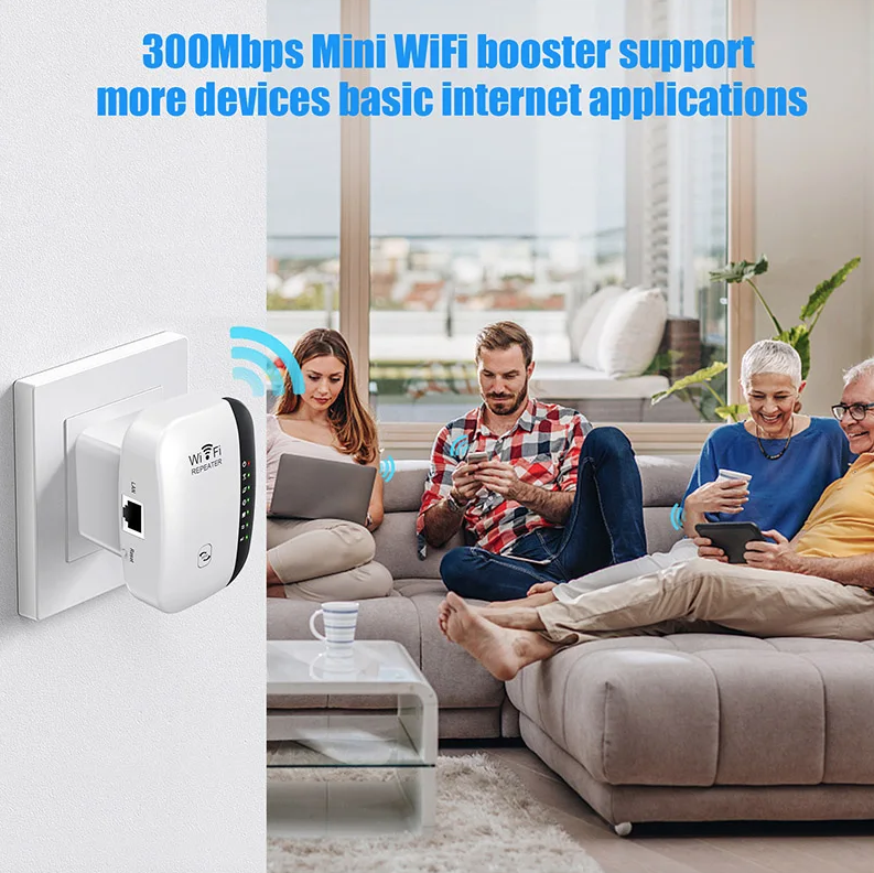 Wzmacniacz Sygnału WiFi Repeater do Domu, Przez Ścianę, Wzmacniacz Sieci Bezprzewodowej do Sypialni, Łatwy w Użyciu