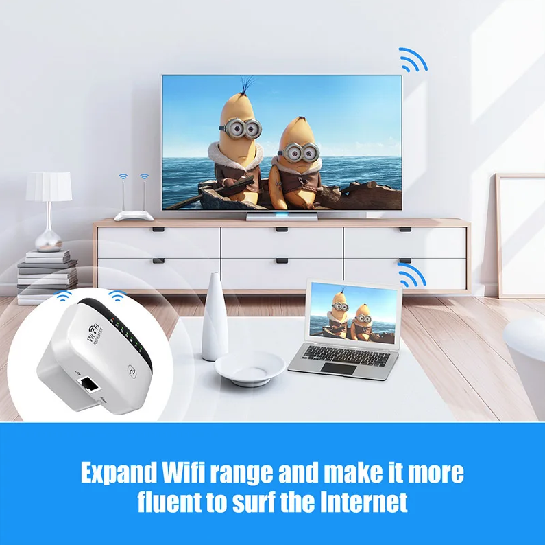 Wzmacniacz Sygnału WiFi Repeater do Domu, Przez Ścianę, Wzmacniacz Sieci Bezprzewodowej do Sypialni, Łatwy w Użyciu