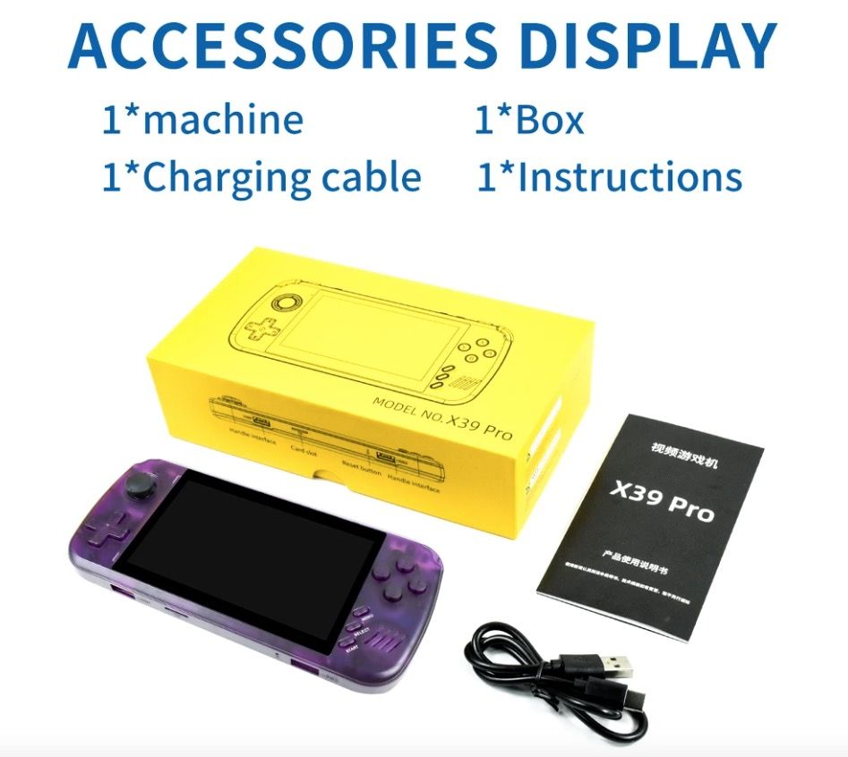 Przenośna konsola do gier POWKIDDY X39Pro ekran IPS 4 3 calowy wsparcie PS1 retro gaming duży ekran