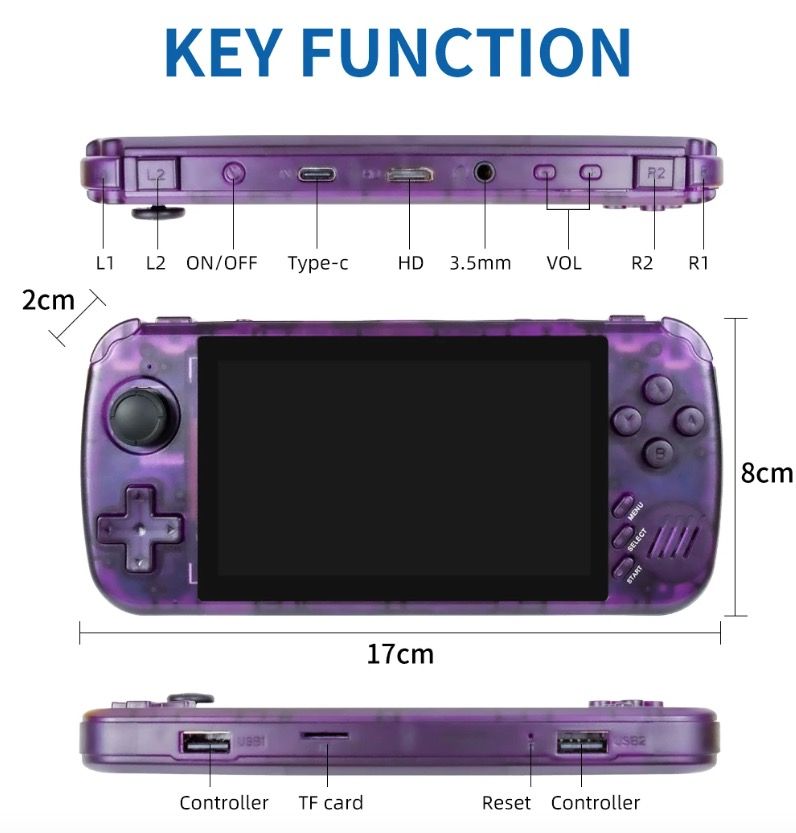 Przenośna konsola do gier POWKIDDY X39Pro ekran IPS 4 3 calowy wsparcie PS1 retro gaming duży ekran