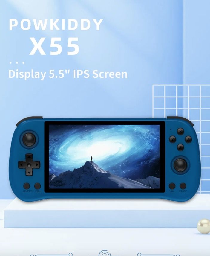 POWKIDDY X55 przenośna konsola do gier z ekranem 5.5 cala IPS retro gaming z procesorem RK3566 i Linux